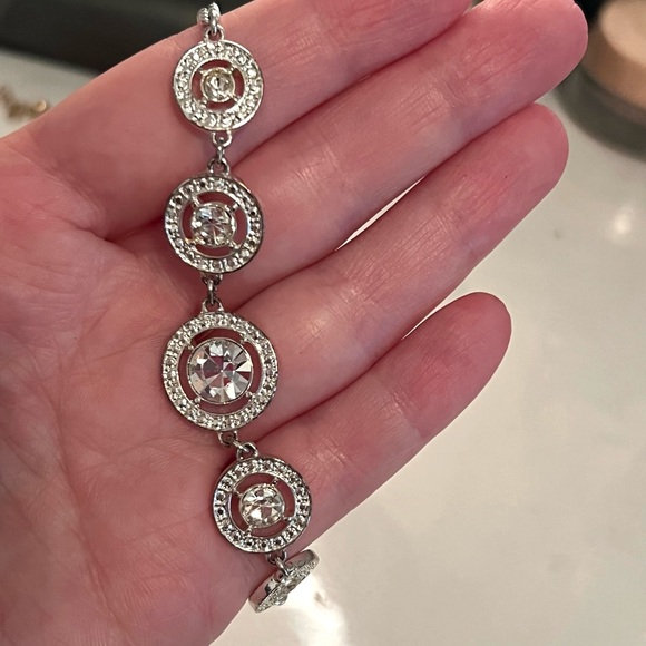 Silver Diamond Necklace & Bracelet Set - Picture 4 of 5